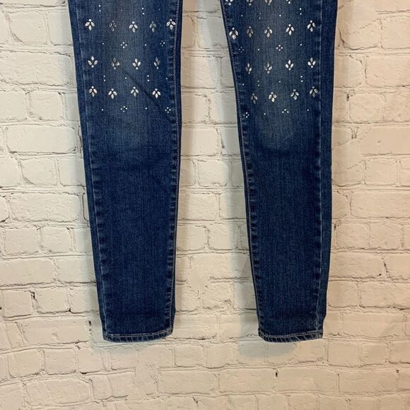 Paige 'Verdugo' Miles Embellished Mid Rise Jeweled Skinny Jean 25 - Picture 3 of 12